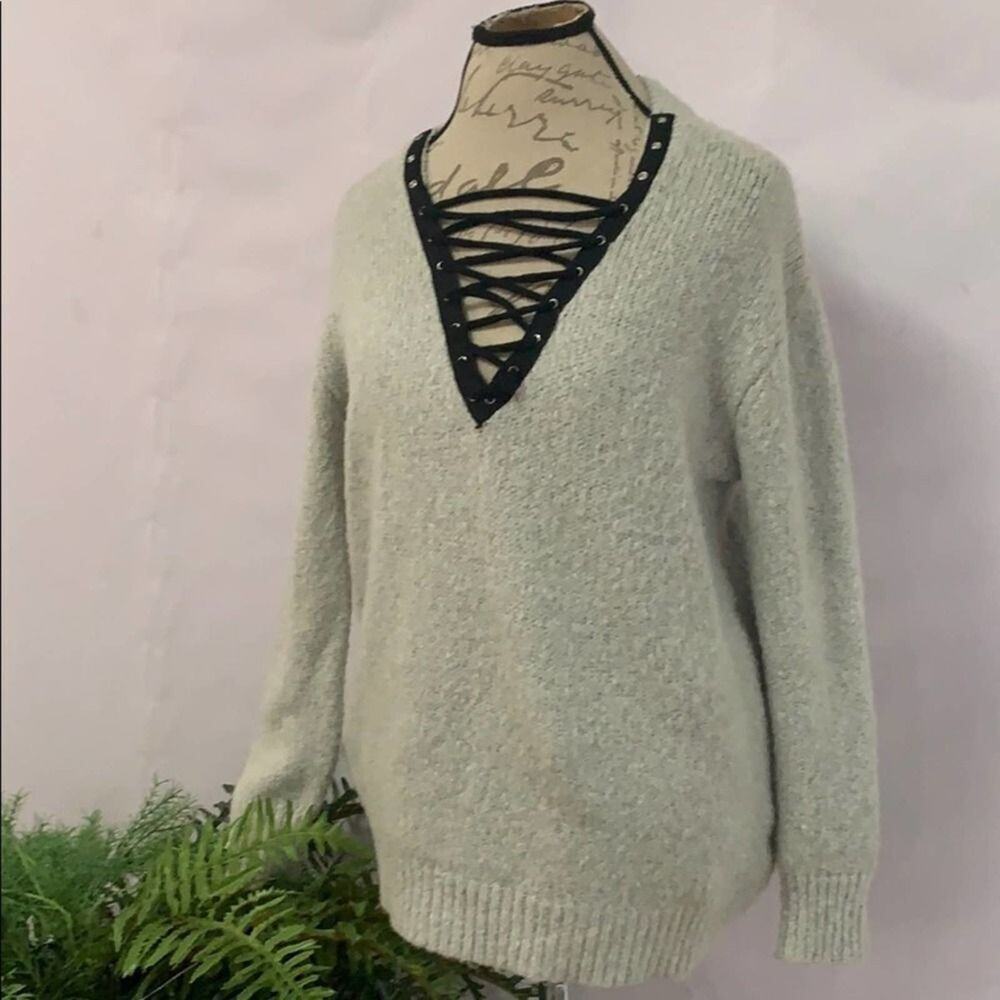 ETRO SWEATER LACEUP‎ FRONT DETAIL SOFT SIZE S